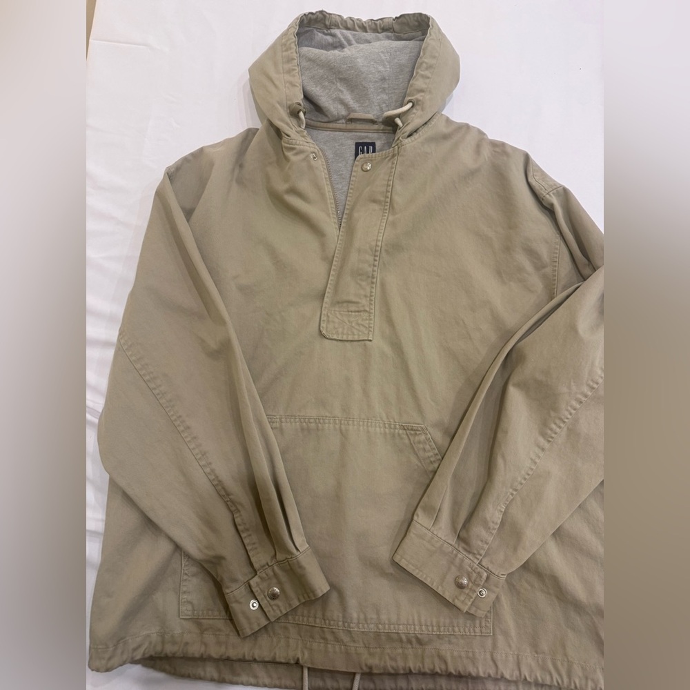Vintage GAP Men's Khaki Hooded Jacket